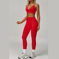 Sculpt & Slay Seamless Legging Set - Red