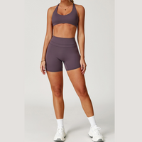 Σετ κοντό τοπ STELLA με στάμπα X-Back - Μωβ