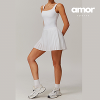 TARA Pleated Skirt Body Dress - White