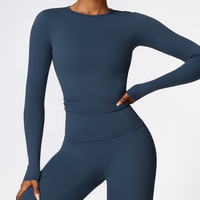 CHRISTIA Cloud Soft Long Sleeve Top - Navy