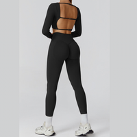 Completo leggings modellanti senza cuciture IRINA - Nero