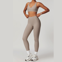 Completo leggings STELLA X-Back Crop Top - Ice Latte