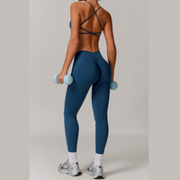 Sleek Sculpting Seamless Legging Set - Blue