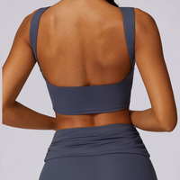 Κομψό τετράγωνο σχέδιο Crop Top - Tealish Blue