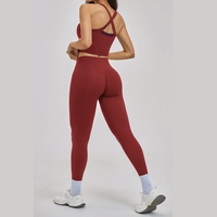 GRACE Stylish Sporty Legging Set - Merlot