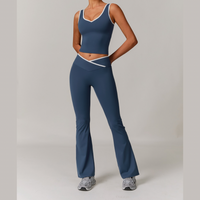 QUEENI Vest Top Legging Set - Blue