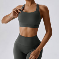 X-Back Line Skinny Legging Set - Coal Grey