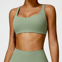 V-Top Design Stylish Comfy Crop Top - Green