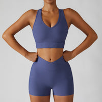 Foggy Purple Short Set - V Line