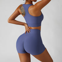 Foggy Purple Short Set - V Line