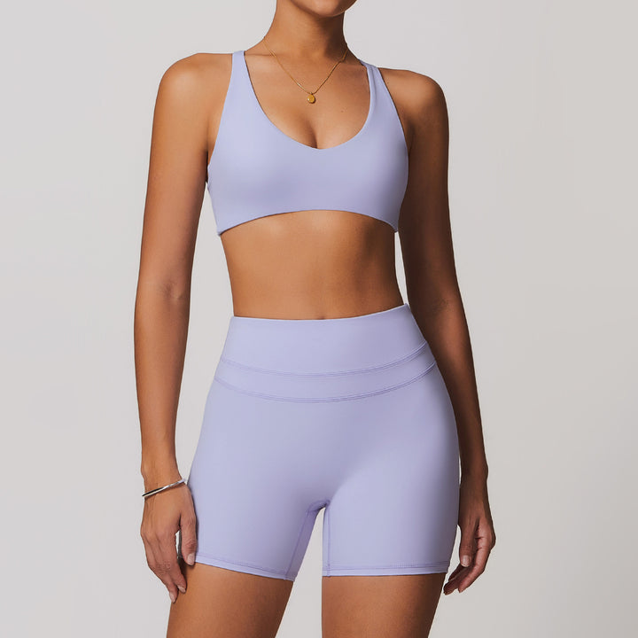 STELLA X-Back Crop Top Short Set