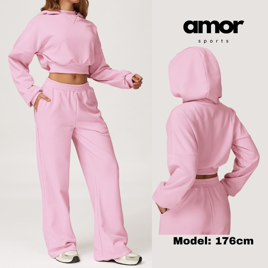 Daisy Winter Flared Lounge Set - Pink