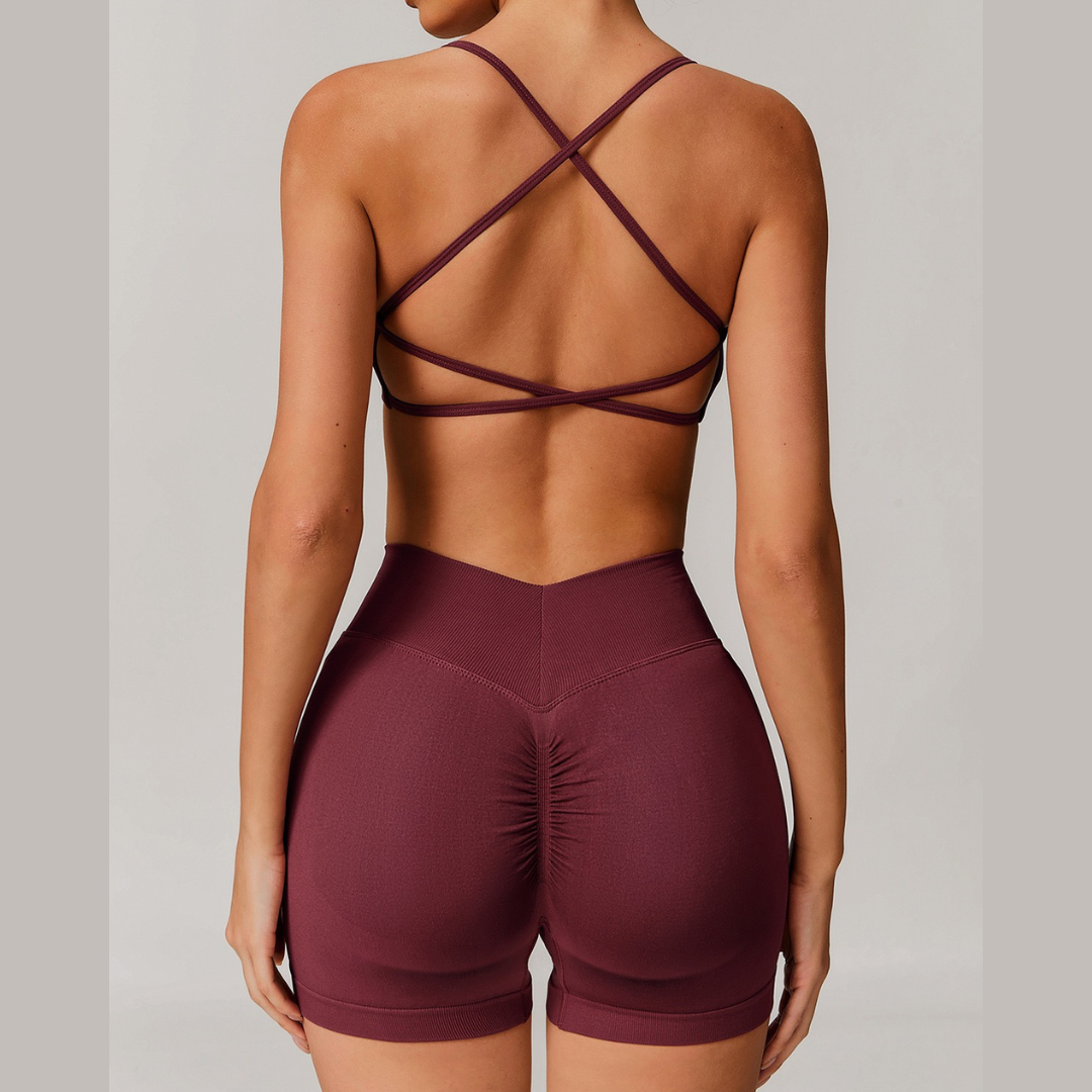 Sino Seamless Stylish Short Set - Burgundy