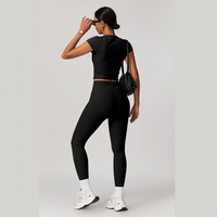 STELLA Short Sleeve Top Legging Set - Black