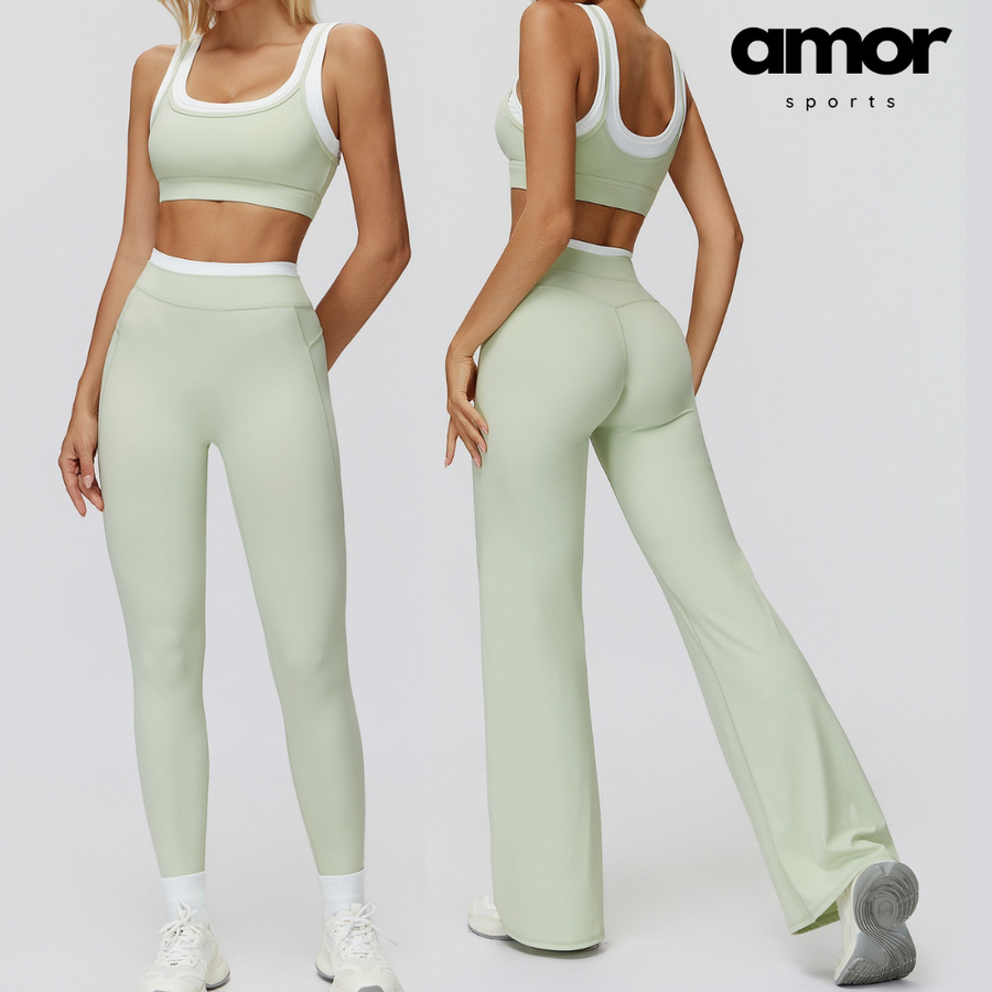 AQUA Stylish 2pcs Legging Set - Green