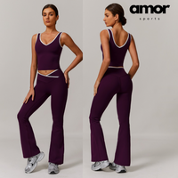 QUEENI Vest Top Legging Set - Purple
