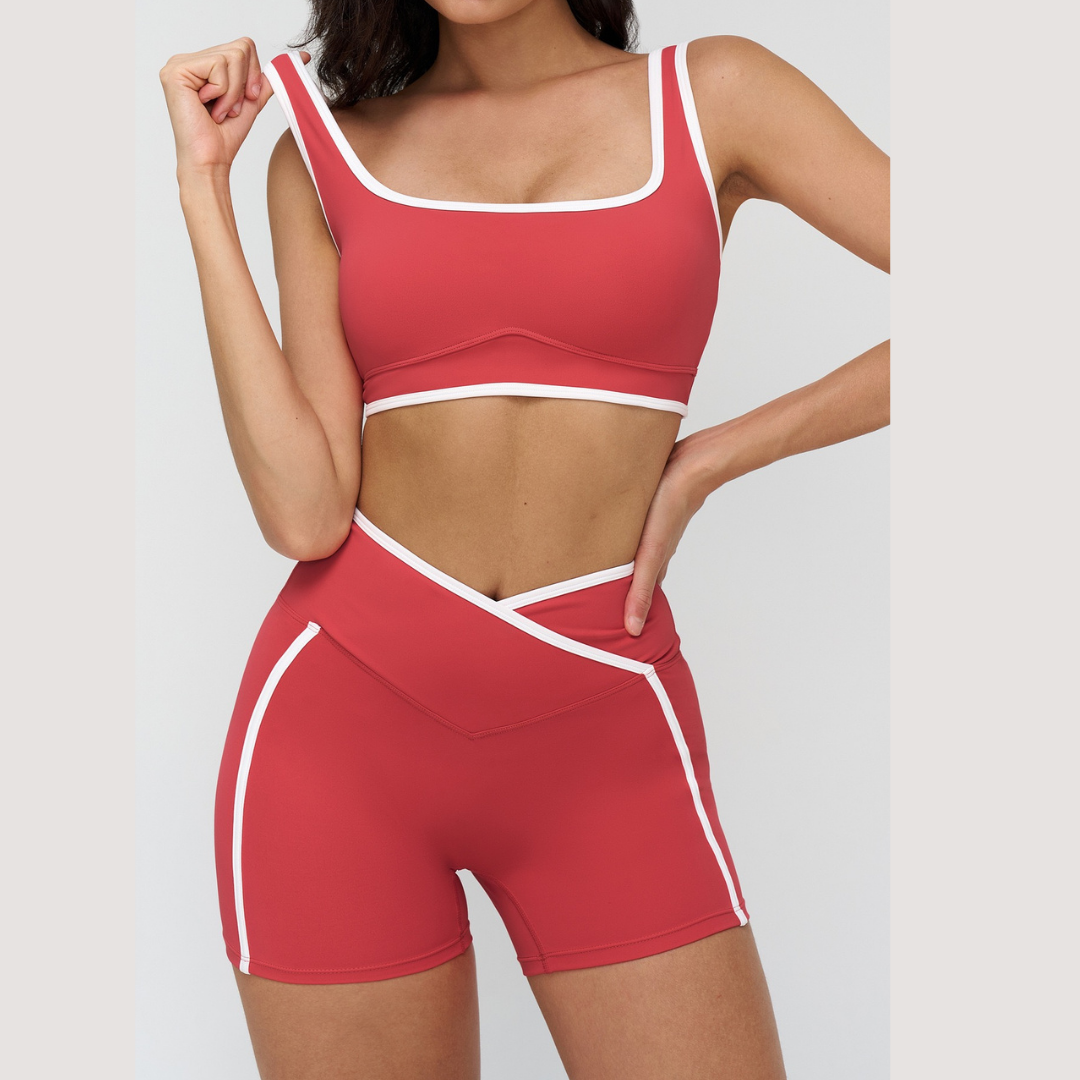 SANDRA Stylish Elegance Short Set - Red