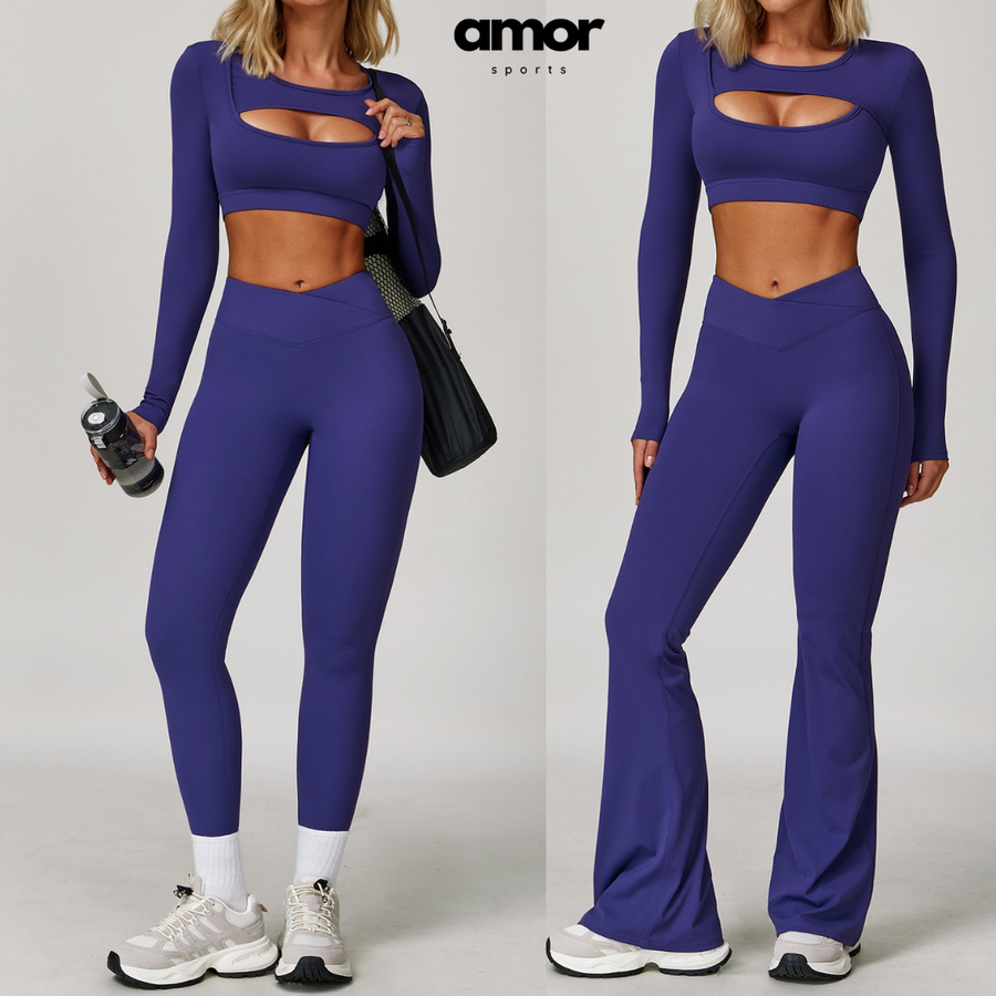 Cici Stylish Long Sleeve Legging Set - Blue