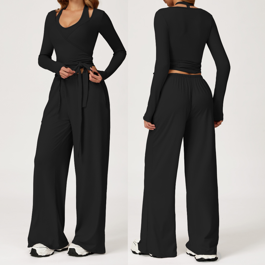 Σετ Κολάν με Φλατ Γιλέκο Aspasia - Μαύρο