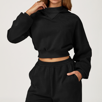 Daisy Winter Flared Lounge Set - Black