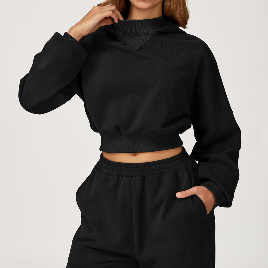 Daisy Winter Flared Lounge Set - Black