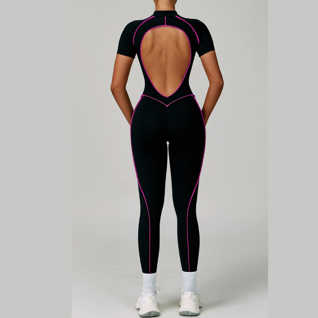 ENA Premium Jumpsuit- Black Pink