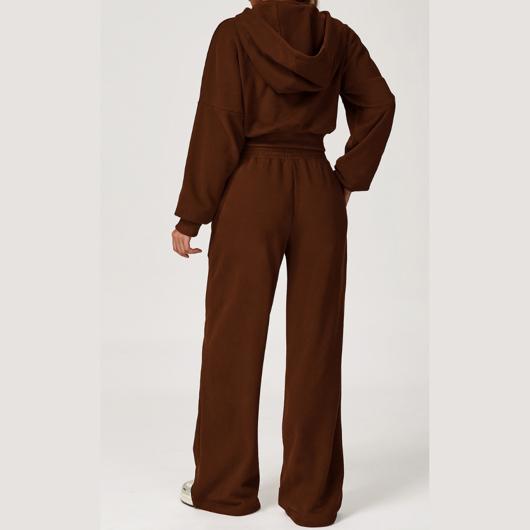 Daisy Winter Flared Lounge Set - Coffee