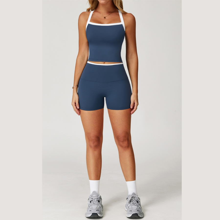 NINA Premium Stylish Short Set - Navy