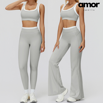 AQUA Stylish 2pcs Legging Set - Grey