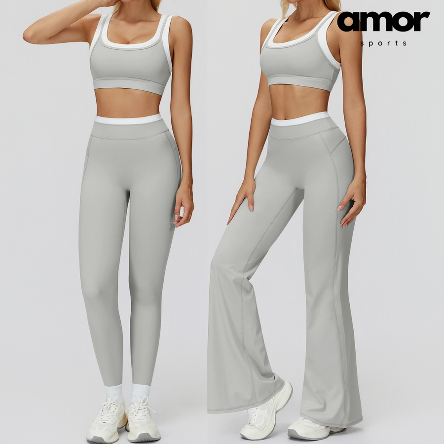 AQUA Stylish 2pcs Legging Set - Grey