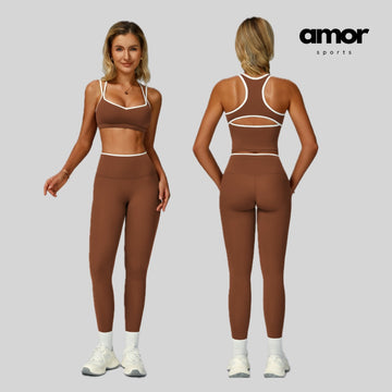 ALIN Stylish Classic Legging Set - Brown