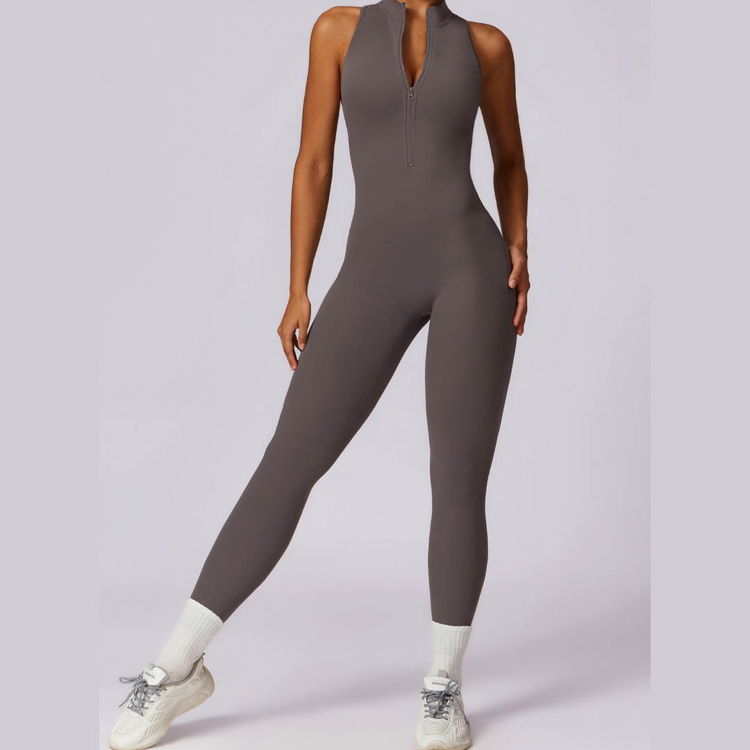 Scrunched Butt Lifting Jumpsuit - Dark Grey