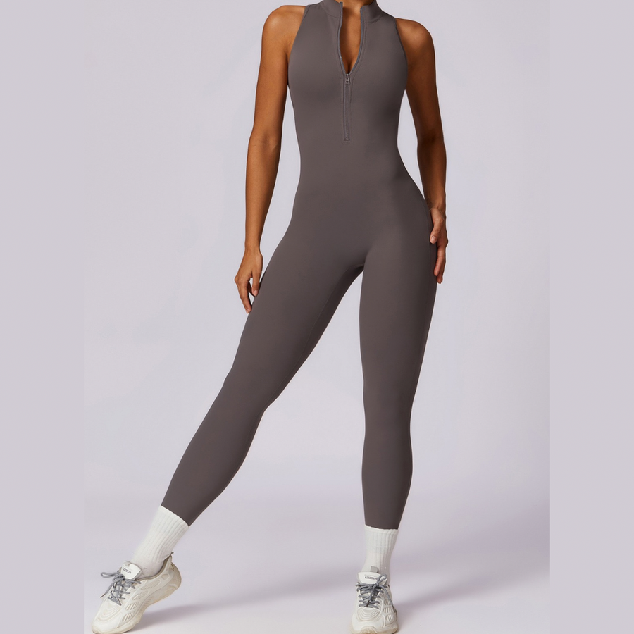 Scrunched Butt Lifting Jumpsuit - Dark Grey