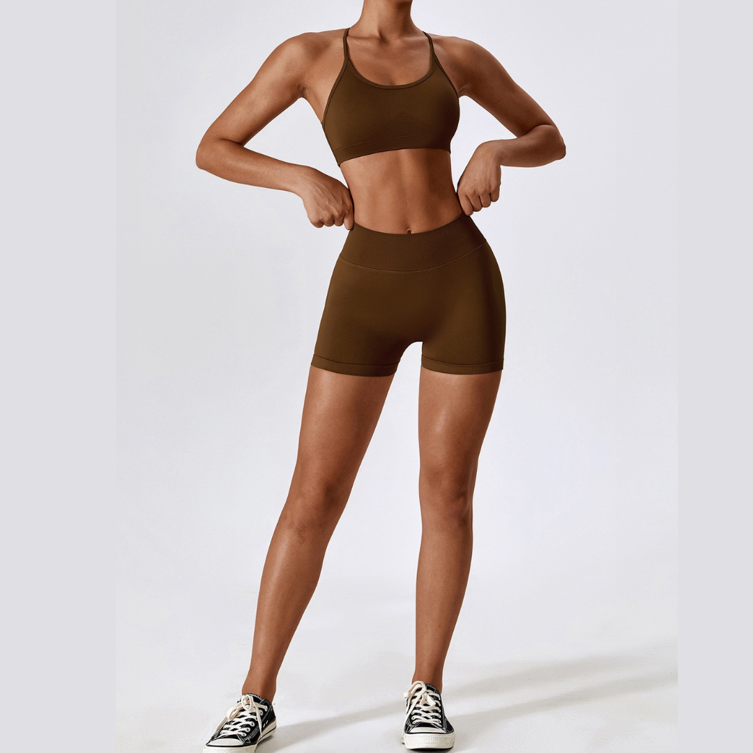Sino Seamless Stylish Short Set - Brown