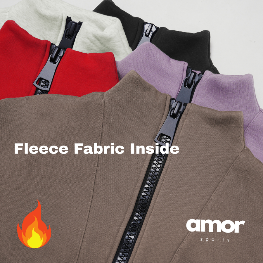 Classic Stylish Big Zip Winter Jumper - Red