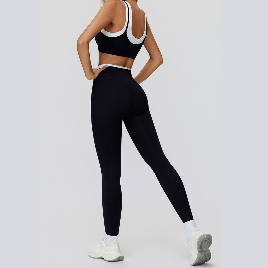 AQUA Stylish 2pcs Legging Set - Black