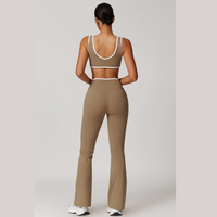 QUEENI Stylish Flared Legging Set - Brown