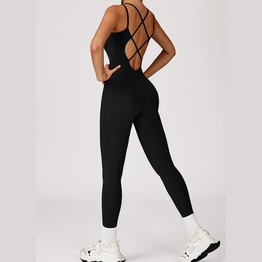 DIVA Cross-Back Sculpt Jumpsuit - Black