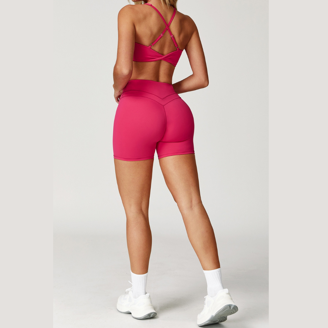 Completo corto STELLA X-Back Crop Top - Rosso Berry