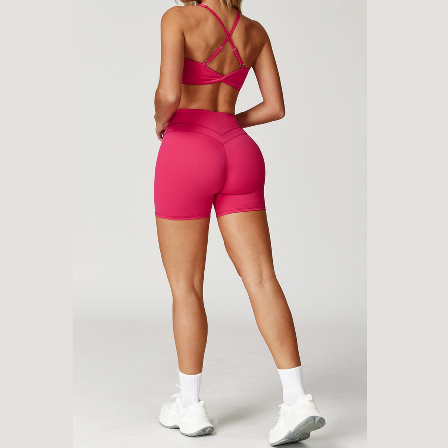 Completo corto STELLA X-Back Crop Top - Rosso Berry