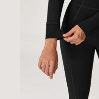 Sculpting Fleece Long-Sleeve Jumpsuit - Black
