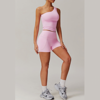 NANA Premium Single Shoulder Short Set - Pink