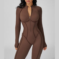 Elena Fall Winter Stylish Jumpsuit - Coffee