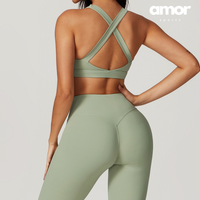 X-Back Line Skinny Legging Set - Green