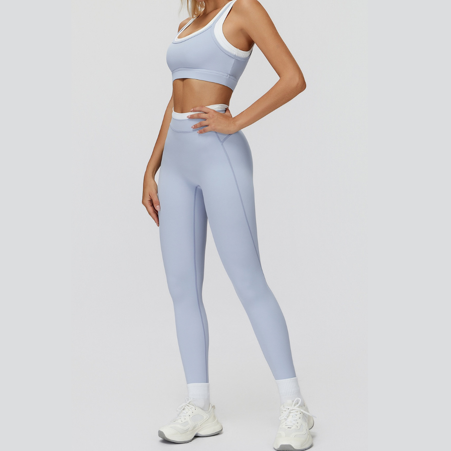 AQUA Stylish 2pcs Legging Set - Sky Blue