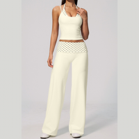 ENA Polka Dot Flared Legging Set - Cream White