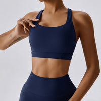 X-Back Line Skinny Legging Set - Navy Blue