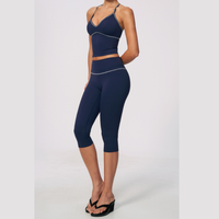 Andy Strappy Cropped Legging Set - Navy