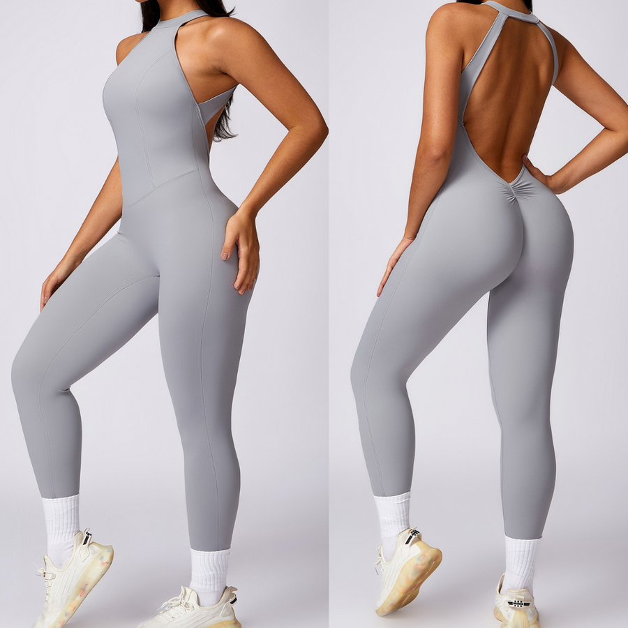 Effortless Stylish Scrunched Jumpsuit - Gray