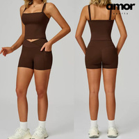 3pcs Coral Fleece Jumper Active Set - Brown